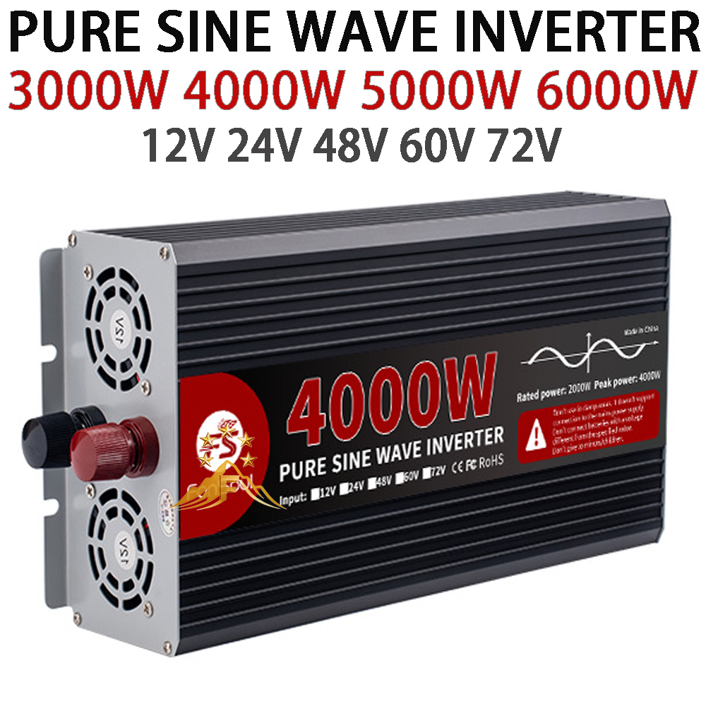 실제 출력을 제공하는 순수 사인파 인버터, 4000W, - Pure Sine Wave Inverter 5000W 48V 220V 리뷰 및 가격