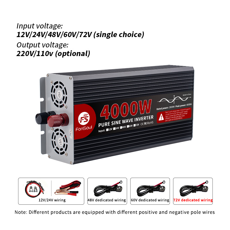 실제 출력을 제공하는 순수 사인파 인버터, 4000W, - Pure Sine Wave Inverter 5000W 48V 220V 리뷰 및 가격